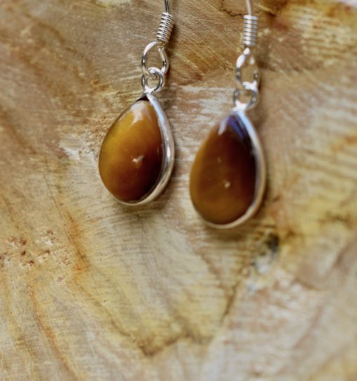 Tiger Eye tear drop Earrings - Image 2