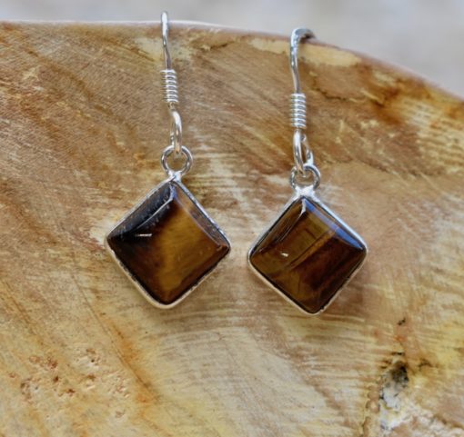 Tiger Eye Diamond Earrings