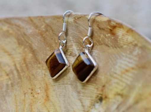 Tiger Eye Diamond Earrings - Image 2