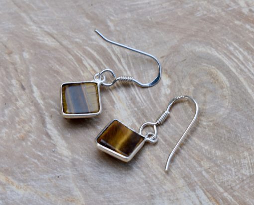 Tiger Eye Diamond Earrings - Image 3