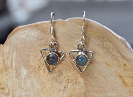Labradorite Triangle Earrings - Image 2