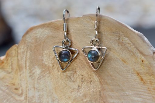 Labradorite Triangle Earrings