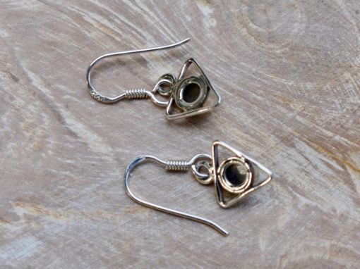 Labradorite Triangle Earrings - Image 3